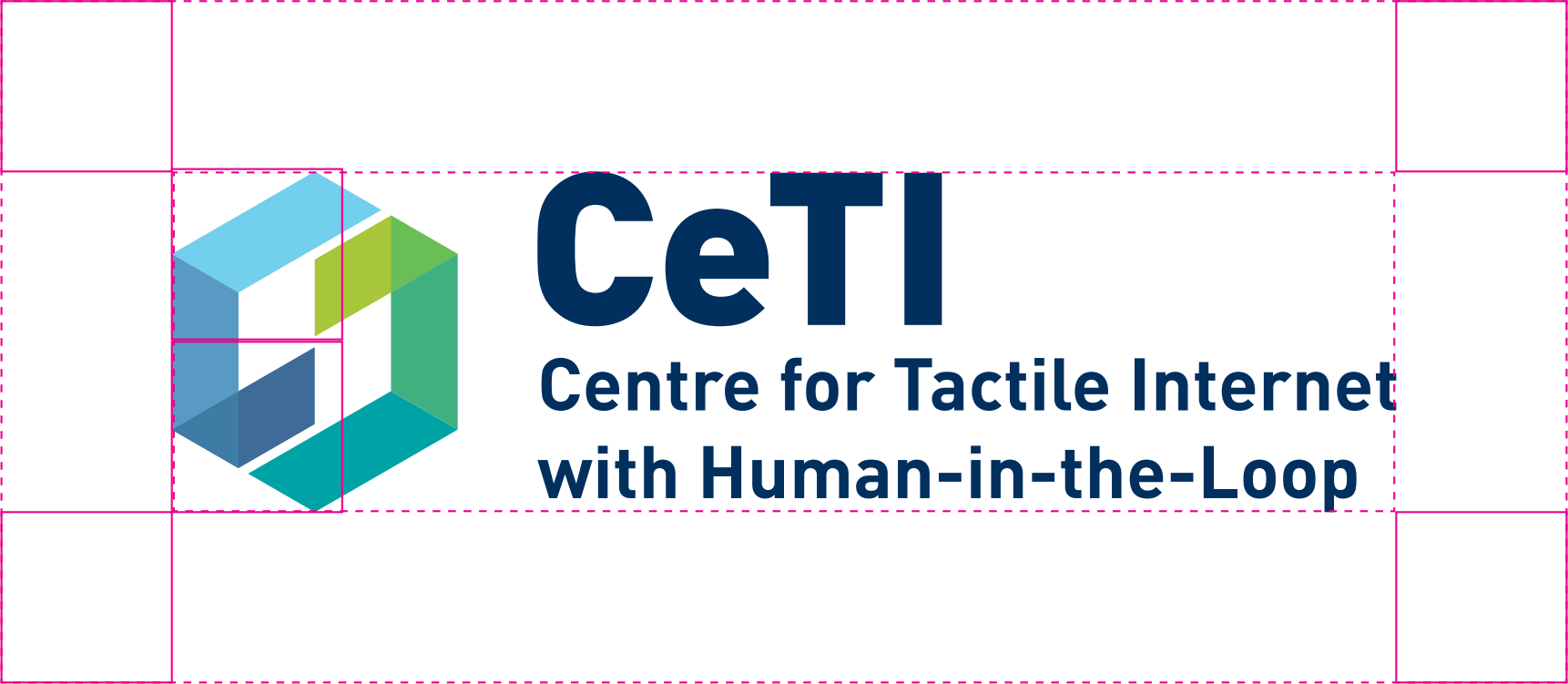 CeTI logo with mandatory margins visualized